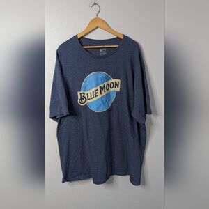 Blue Moon Beer Logo T-Shirt Men’s 4XLT Blue‎ Graphic Tee Brewer Promo